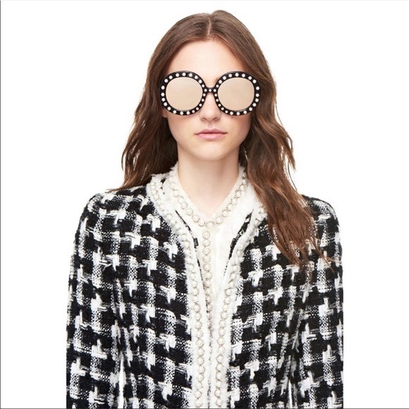Alice + Olivia Accessories - Alice + Olivia Black Belair Pearl Sunglasses NWOT
